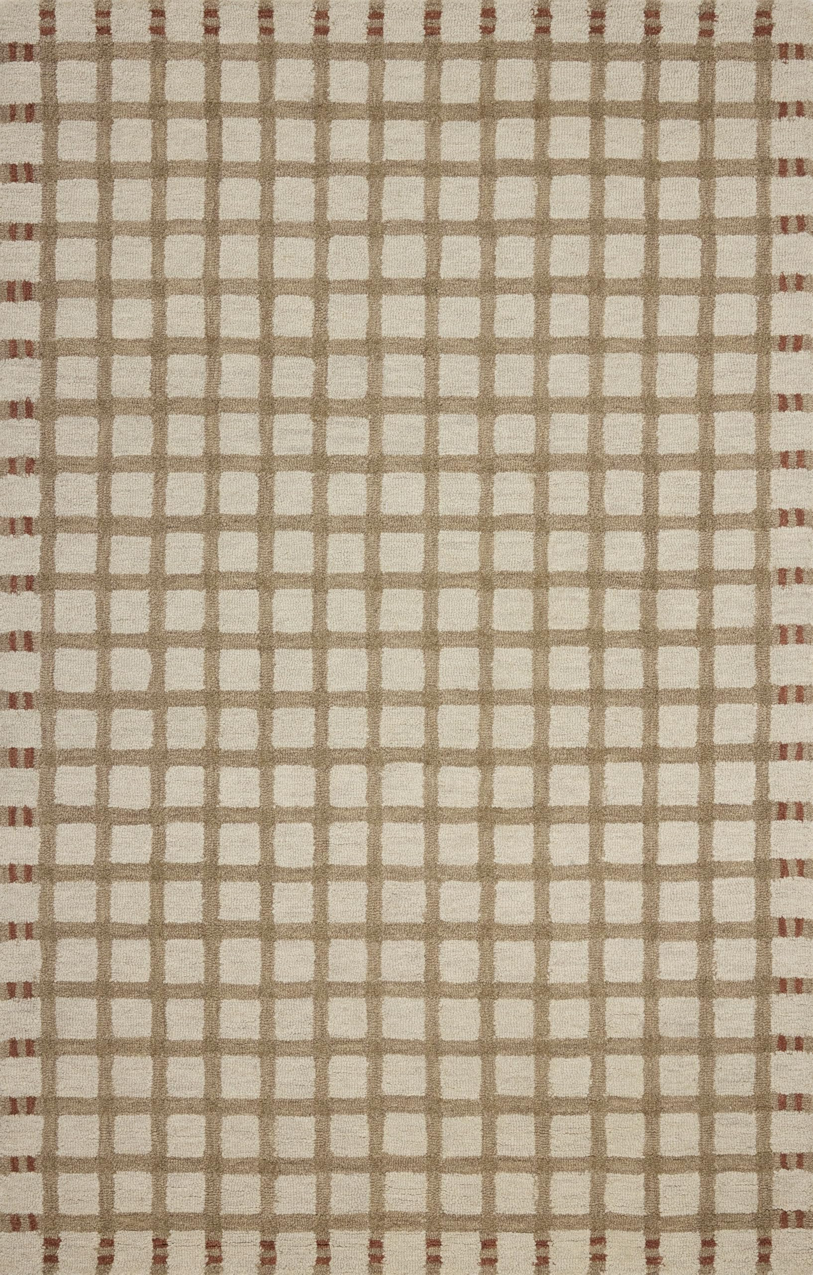 Loloi Magnolia Home by Joanna Gaines Waylon Collection WAY-02 Natural/Rust 5'-0" x 7'-6" Area Rug | Amazon (US)