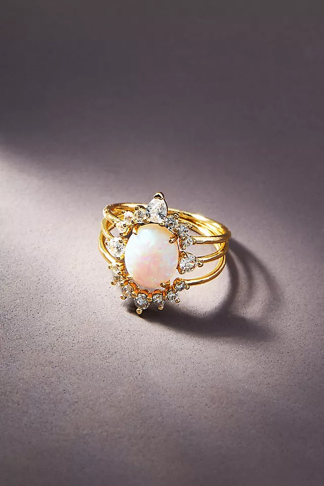 Set of Three Stackable Birthstone Rings | Anthropologie (US)