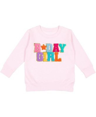 Sweet Wink Little Big Girls Birthday Girl Patch Sweatshirt | Macy's