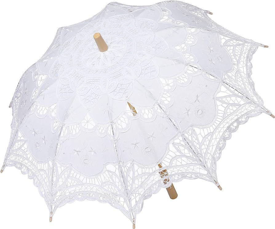 BABEYOND Lace Umbrella Parasol Vintage Wedding Bridal Umbrella for Decoration Photo Lady Costume ... | Amazon (US)
