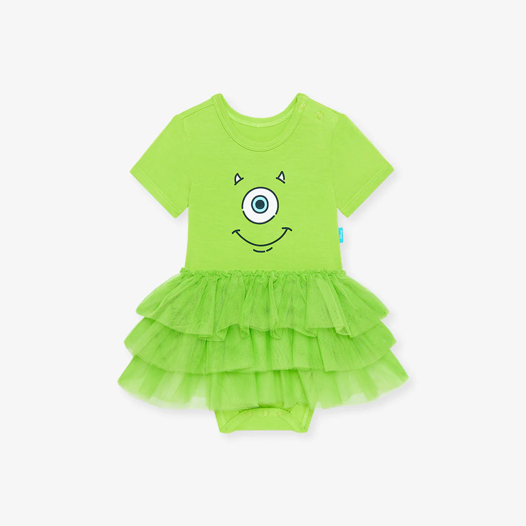 Pixar Green Girl Tulle Onesie | Disney Monsters, Inc. Mike Wazowski | Posh Peanut
