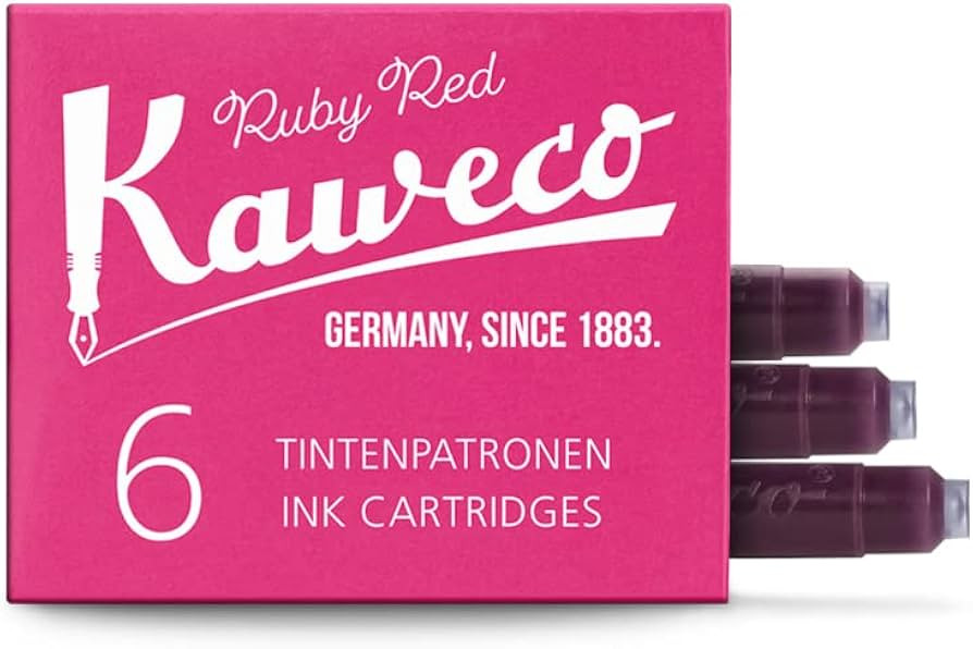 Kaweco Fountain Pen Ink Cartridges Ruby Red Pack of 6 | Premium Ink with Short Standard Cartridge... | Amazon (US)