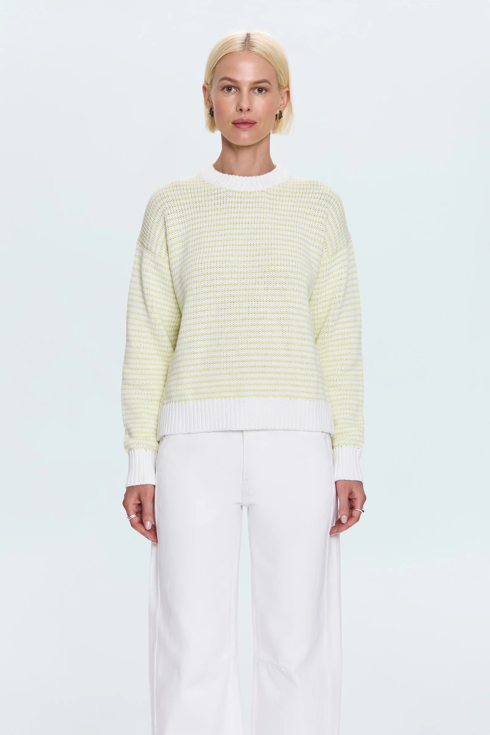 Aura Relaxed Crew Neck Sweater - Limeade | Pistola Denim