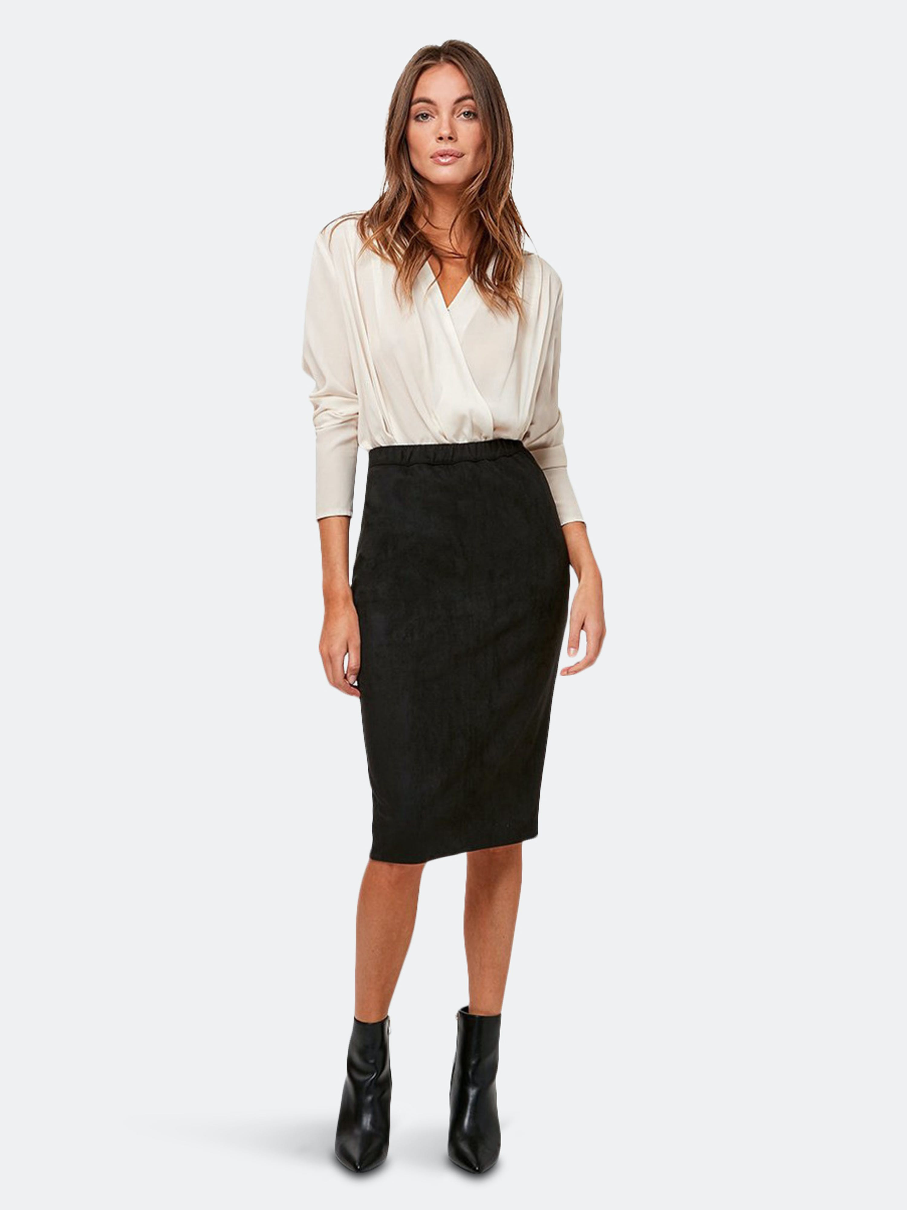 Charlize Vegan Suede Pencil Skirt - S - Also in: XS | Verishop