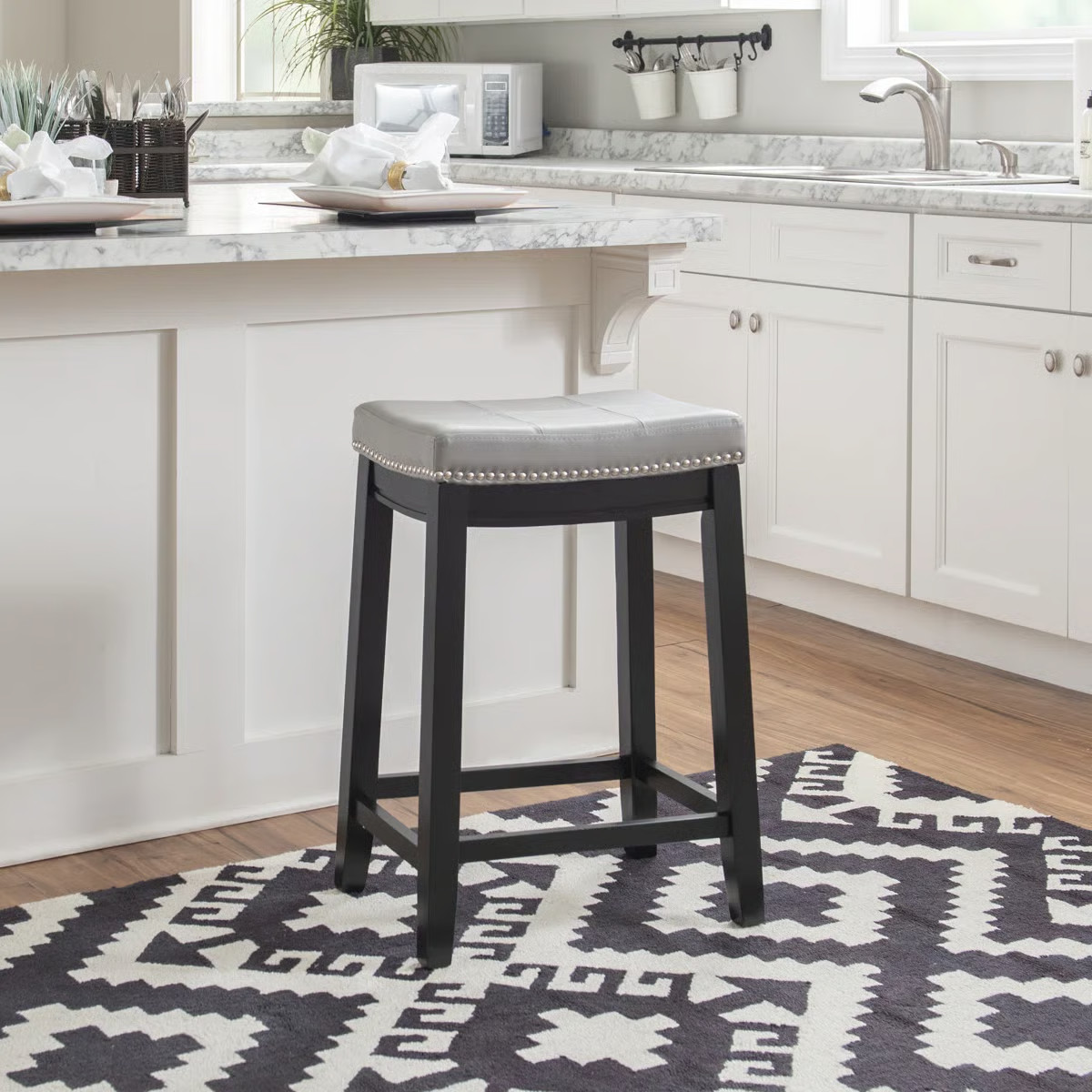 Bartonville Counter & Bar Solid Wood Backless Stool with Upholstered Seat | Wayfair North America