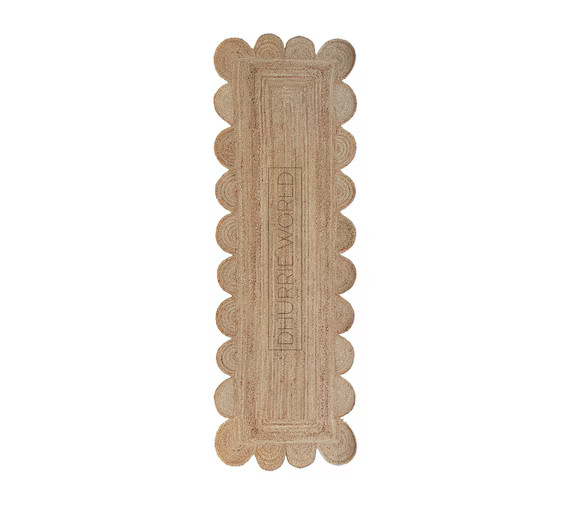 Scalloped Runner Rug Jute Scallop Rug Jute Runner Rug | Etsy | Etsy (US)