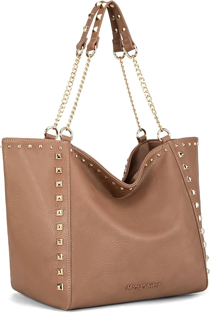 Montana West Large Tote Bag for Women Oversized Shoulder Purses with Chain Handbags | Amazon (US)