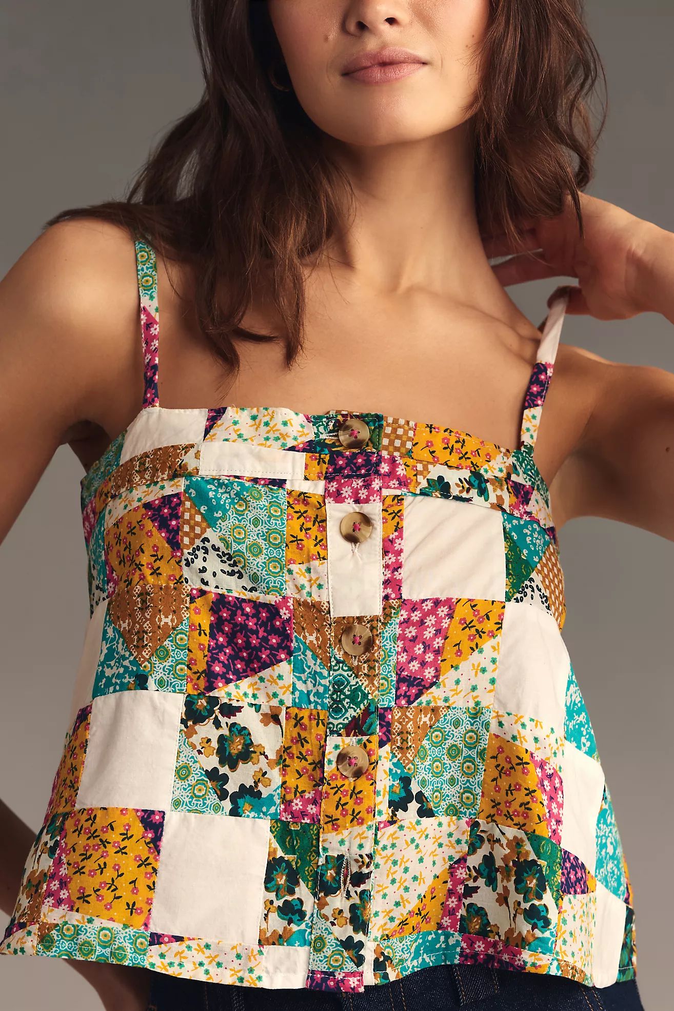 Pilcro Patchwork Boxy Tank | Anthropologie (US)