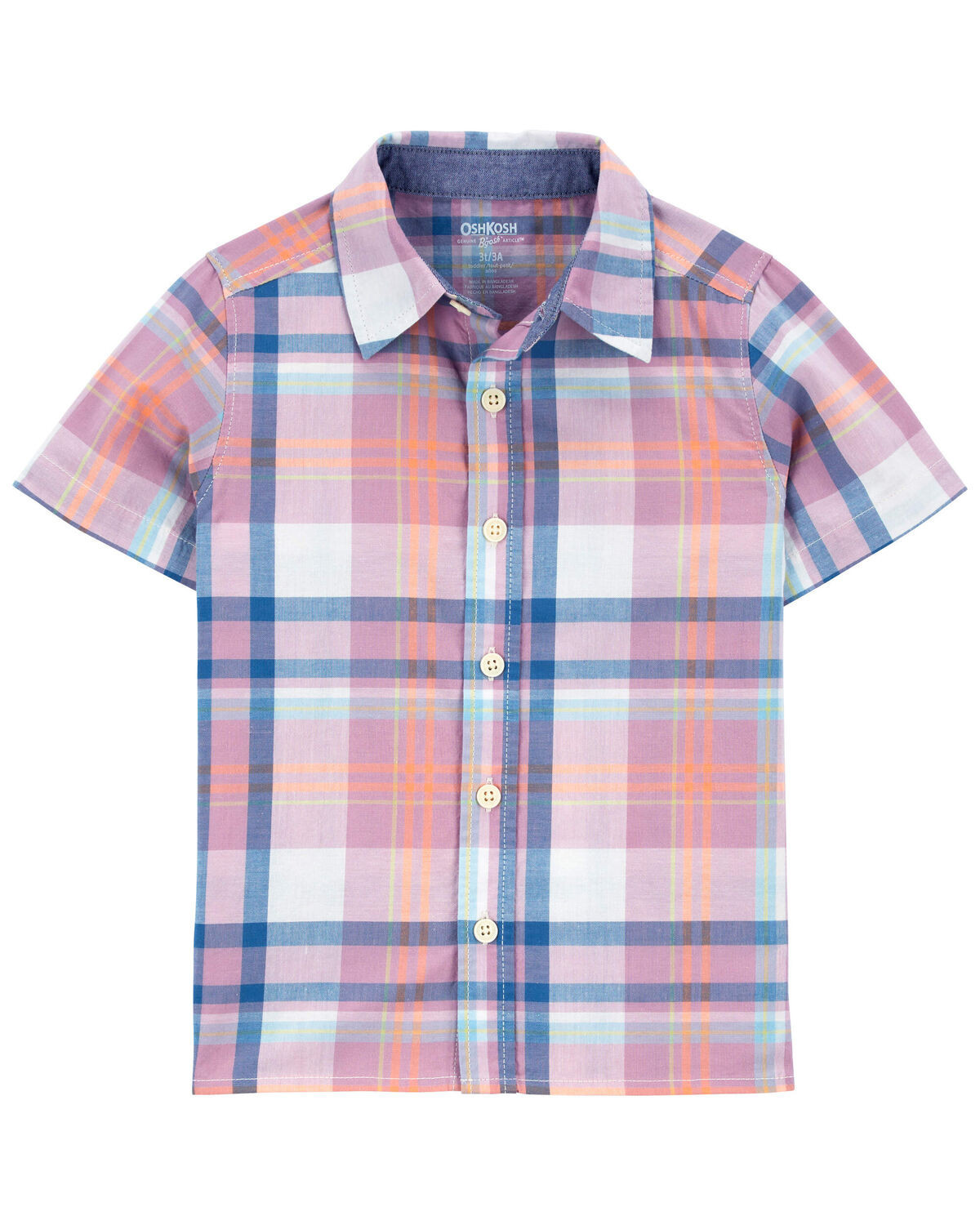 Toddler Plaid Button-Front Short Sleeve Shirt | Carter's