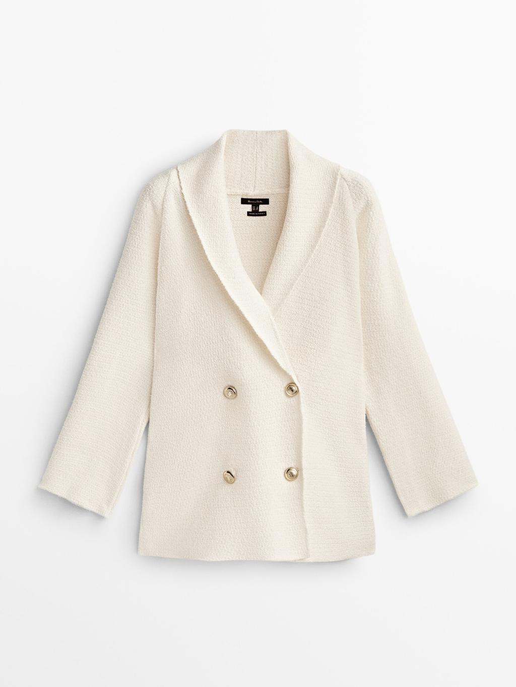 Textured wrap cardigan with buttons | Massimo Dutti US