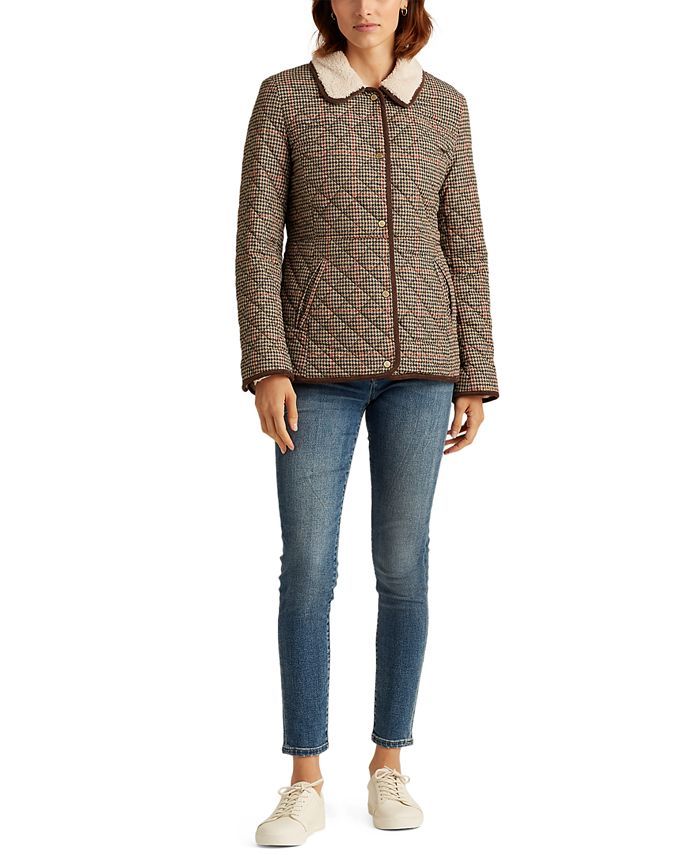 Lauren Ralph Lauren Houndstooth Quilted Jacket & Reviews - Coats & Jackets - Women - Macy's | Macys (US)