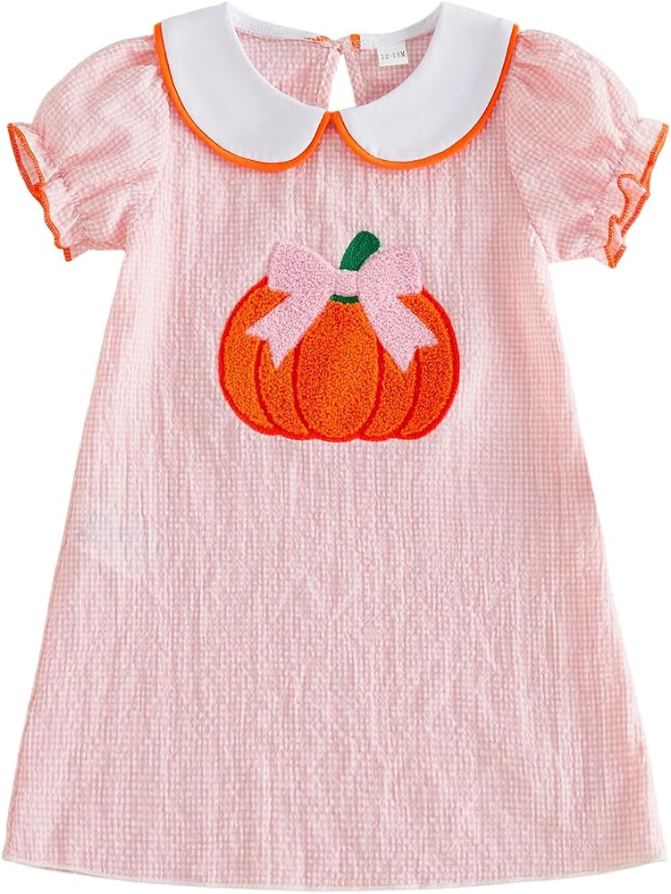 Little Girl Back To School Outfit Ruffle Short Sleeve A-line Summer Dress | Amazon (US)