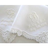 Ivory Wedding Hankerchiefs, Wedding Hankies, Names and Wedding Date Handkerchiefs, Hankerchiefs for the Bride, hankerchiefs | Etsy (US)