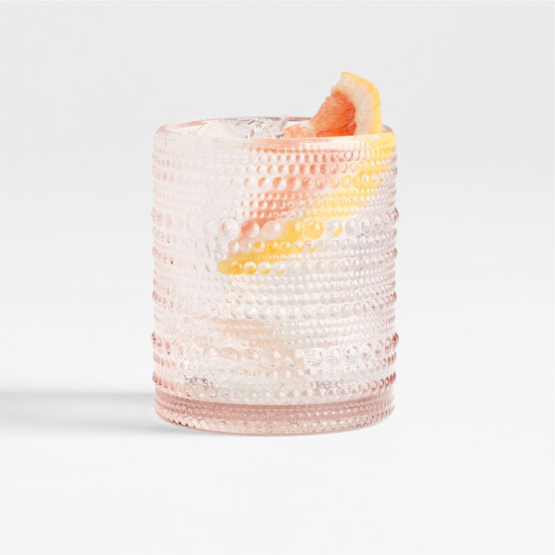 Alma Pink Vintage Double Old-Fashioned Glass + Reviews | Crate & Barrel | Crate & Barrel
