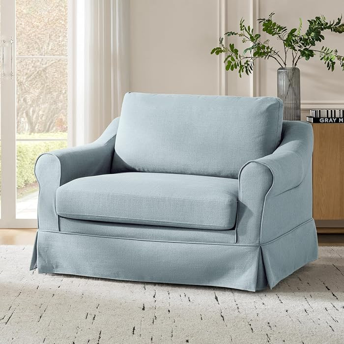 HULALA HOME Chair and a Half with Washable Slipcover, Blue | Amazon (US)