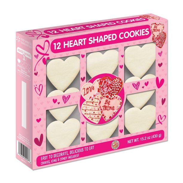 Freshness Guaranteed Vanilla Valentines Heart Shaped Cookie Kit, 15.2 oz - Walmart.com | Walmart (US)