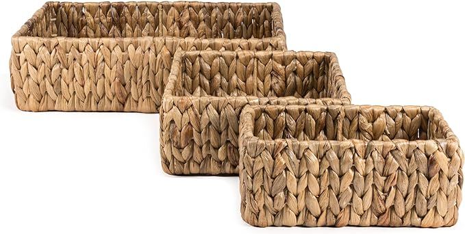 happimess BSK1009A-3SET Tress Minimalist Hand-Woven Hyacinth Nesting Baskets for Storage and Deco... | Amazon (US)