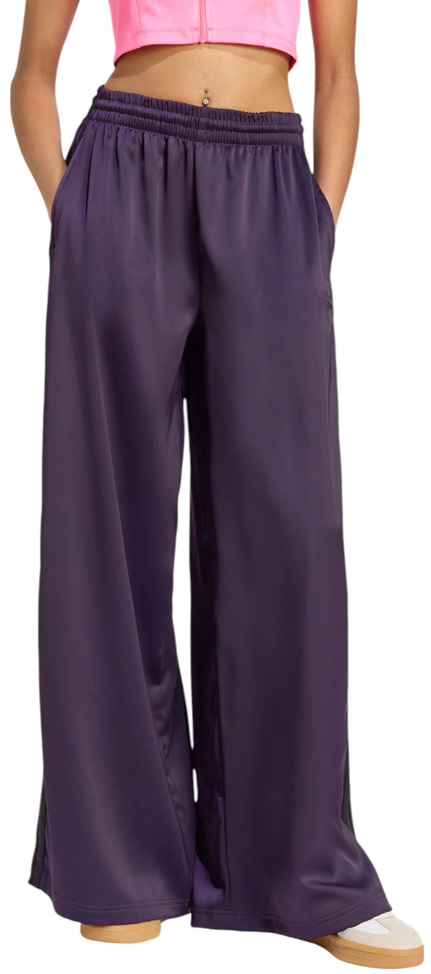 adidas Originals Women's Adicolor Satin Wide Leg Track Pants, Night | DICK'S Sporting Goods