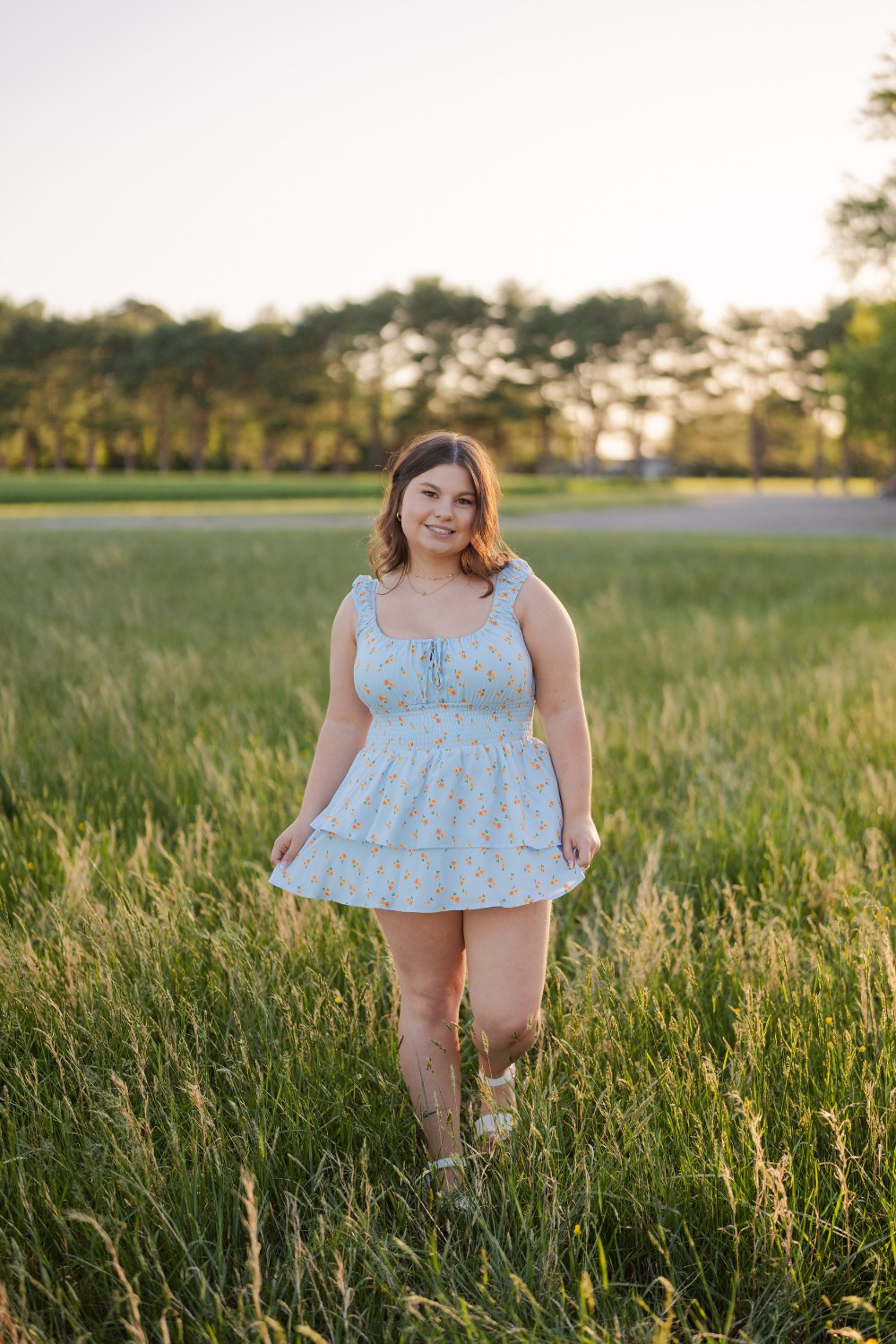 blue floral mini romper perfect for senior portraits! 

 