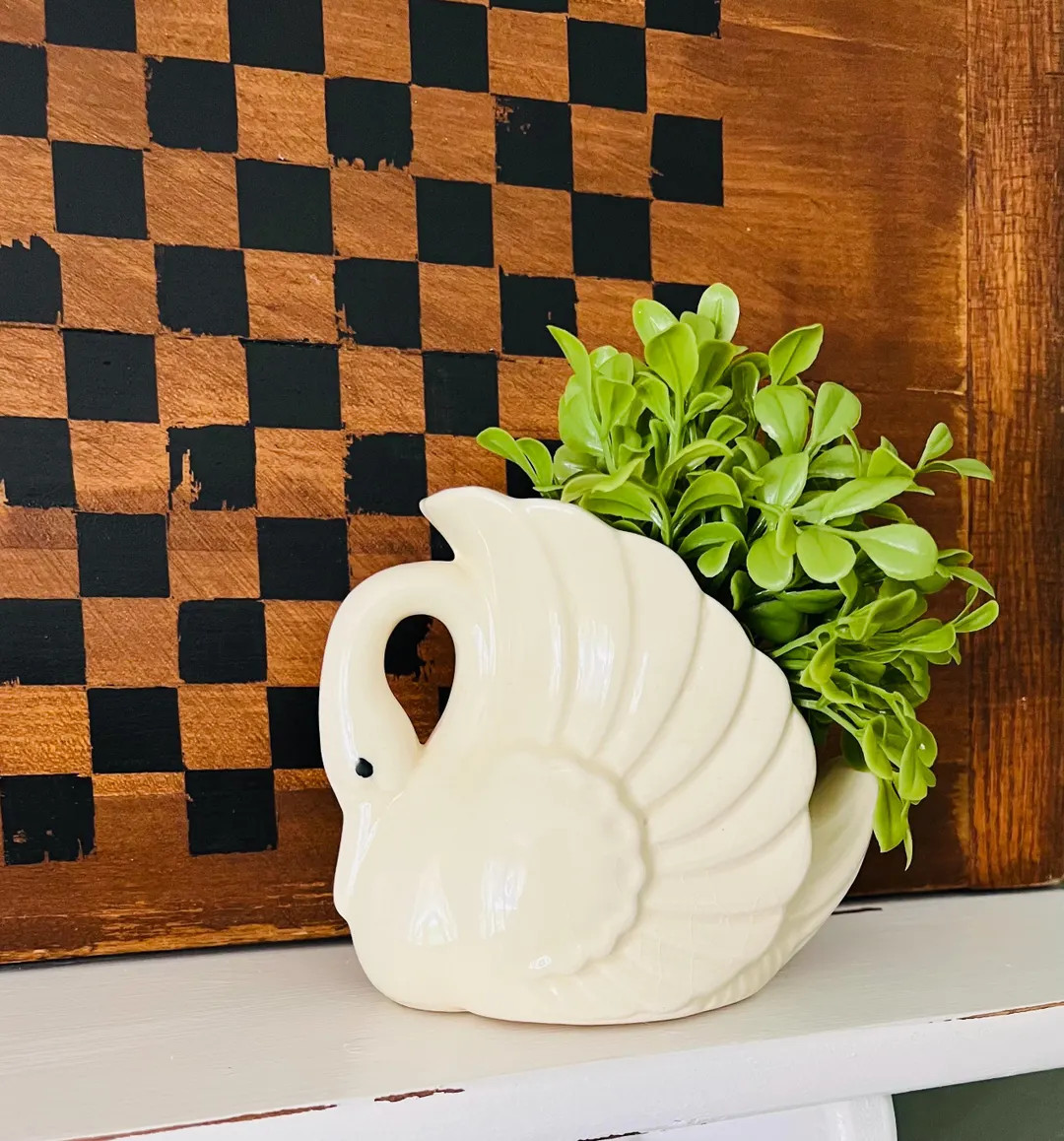 Vintage Ceramic Swan Planter | Etsy (Global)
