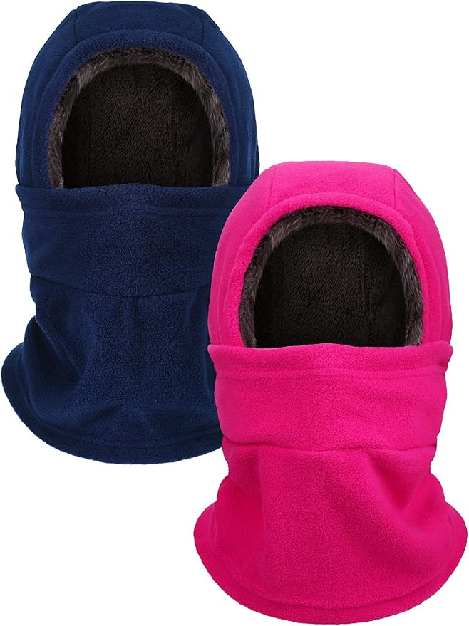 Winter Balaclava Hat Fleece Full Face Covering Scarf with Drawstring | Amazon (US)