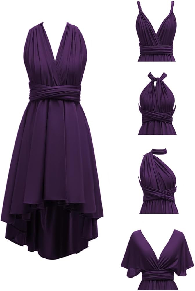 Short Knee Length Infinity Bridesmaids Dresses with Bandeau Hi-Lo Multi-Way Convertible Transform... | Amazon (US)