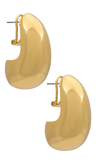 Lele Sadoughi Dome Hoop Earrings in Metallic Gold. | Revolve Clothing (Global)