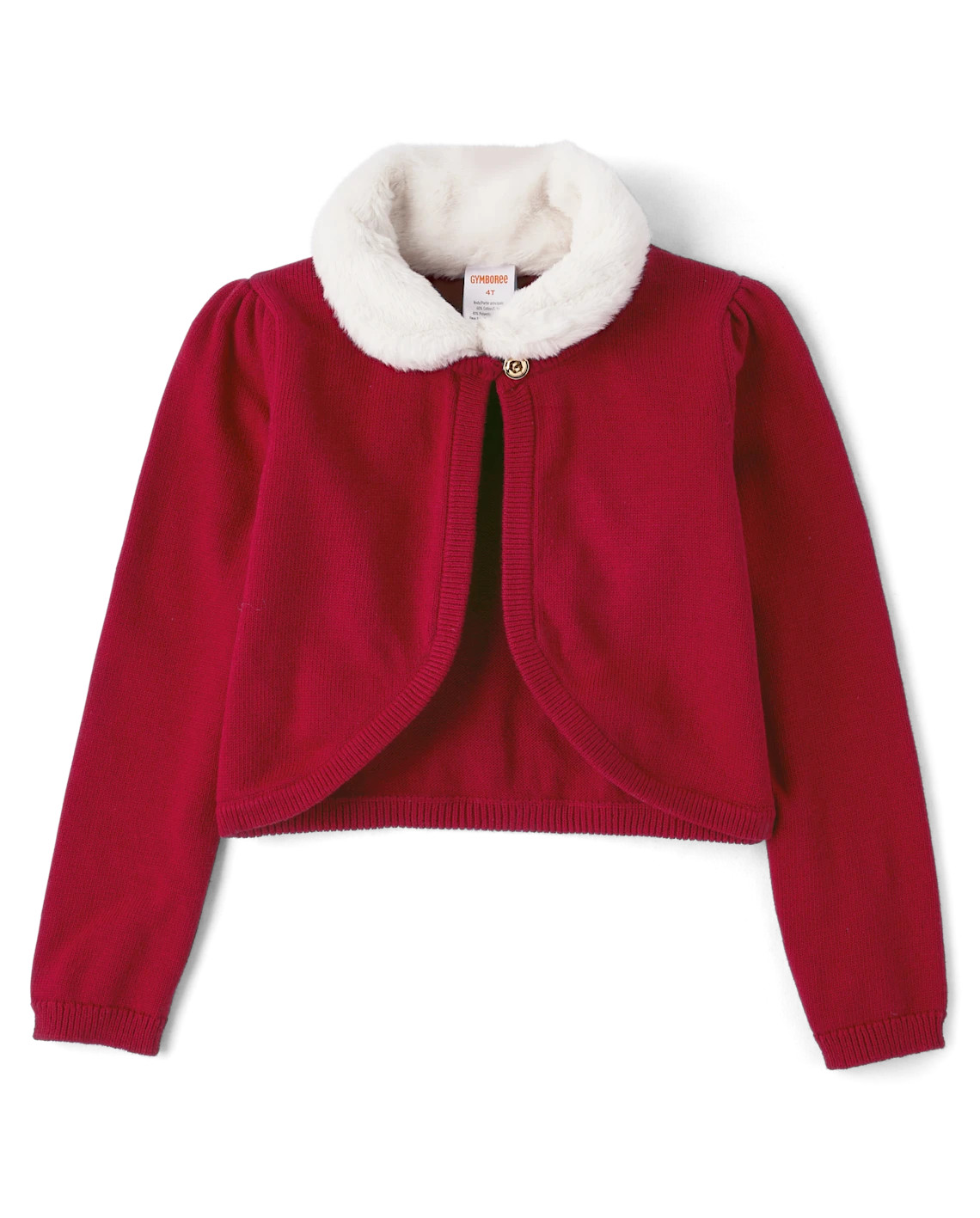 Girls Long Sleeve Faux Fur Knit Shrug - Royal Christmas - BLUE | Gymboree | Gymboree