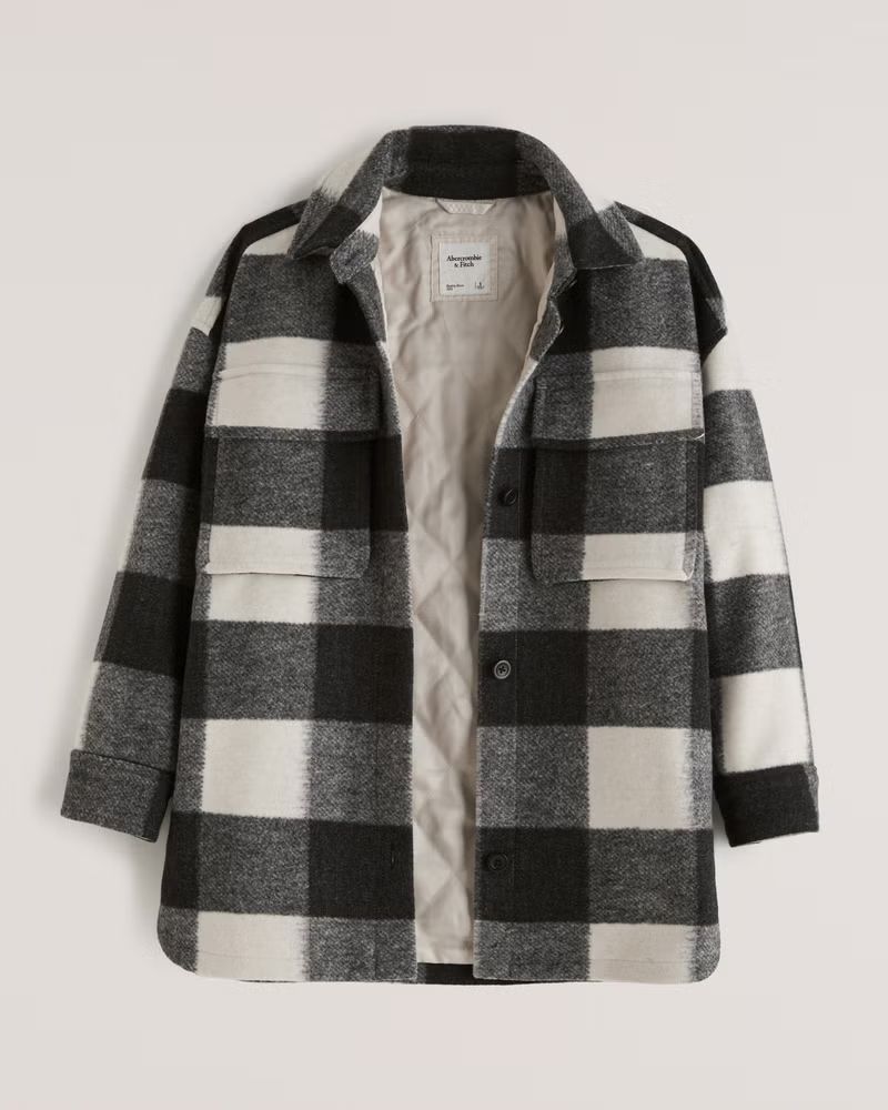 Women's Oversized Cozy Shirt Jacket | Women's Up To 50% Off Select Styles | Abercrombie.com | Abercrombie & Fitch (US)