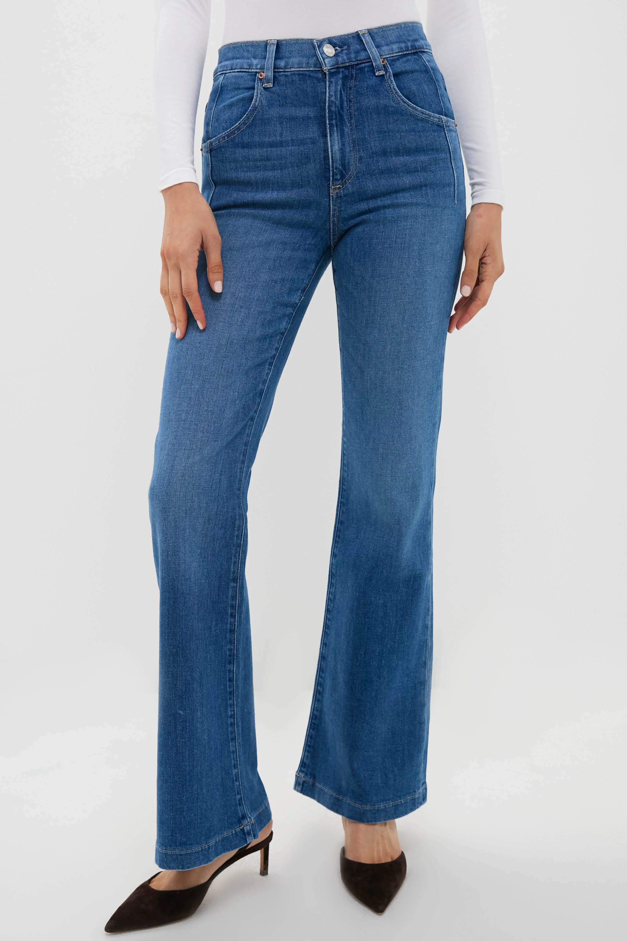 Bohemian Blue High Rise Farrah Flare | Tuckernuck (US)