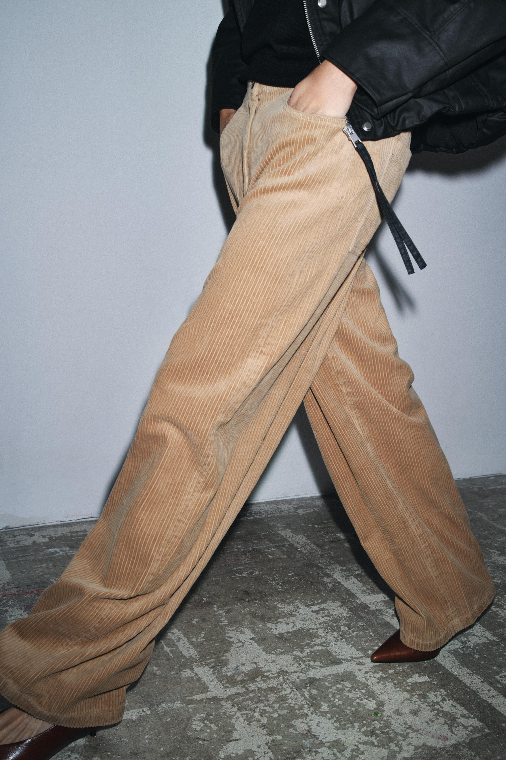 ZW COLLECTION WIDE LEG CORDUROY PANTS | Zara US