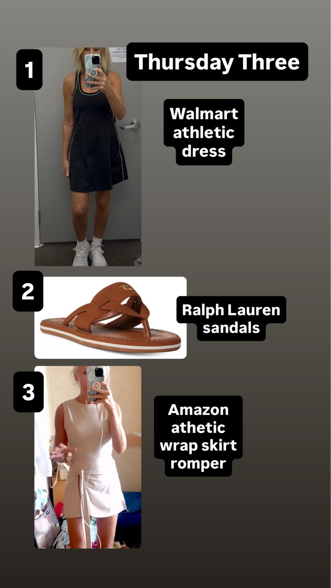 Favorite items from this week. #athleticdress #walmart #sandals #ralphlauren #amazon

#LTKActive #LTKOver40 #LTKPetite