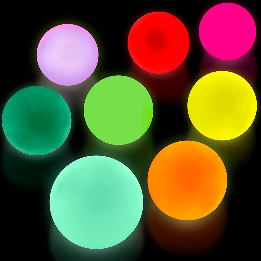 8 Pcs Glow in The Dark Sticky Balls for Ceiling – Self-Adhesive Sensory Squishy Balls for Fun P... | Amazon (US)