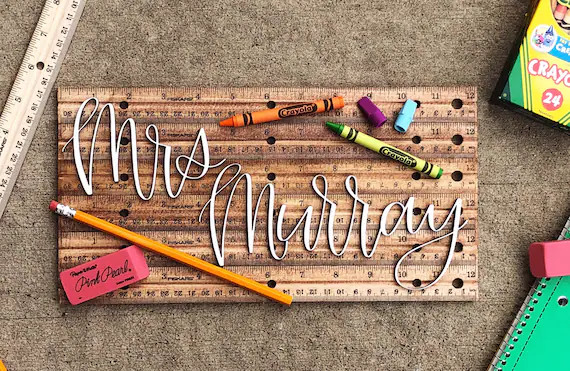 Teacher Ruler Sign  Teacher Name Sign  Custom Teacher Sign  | Etsy | Etsy (US)
