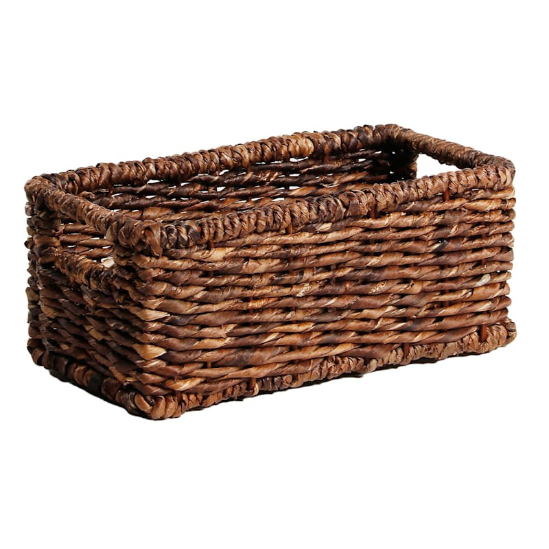 Woven Abaca Rectangle Shelf Storage Tote, Small | At Home