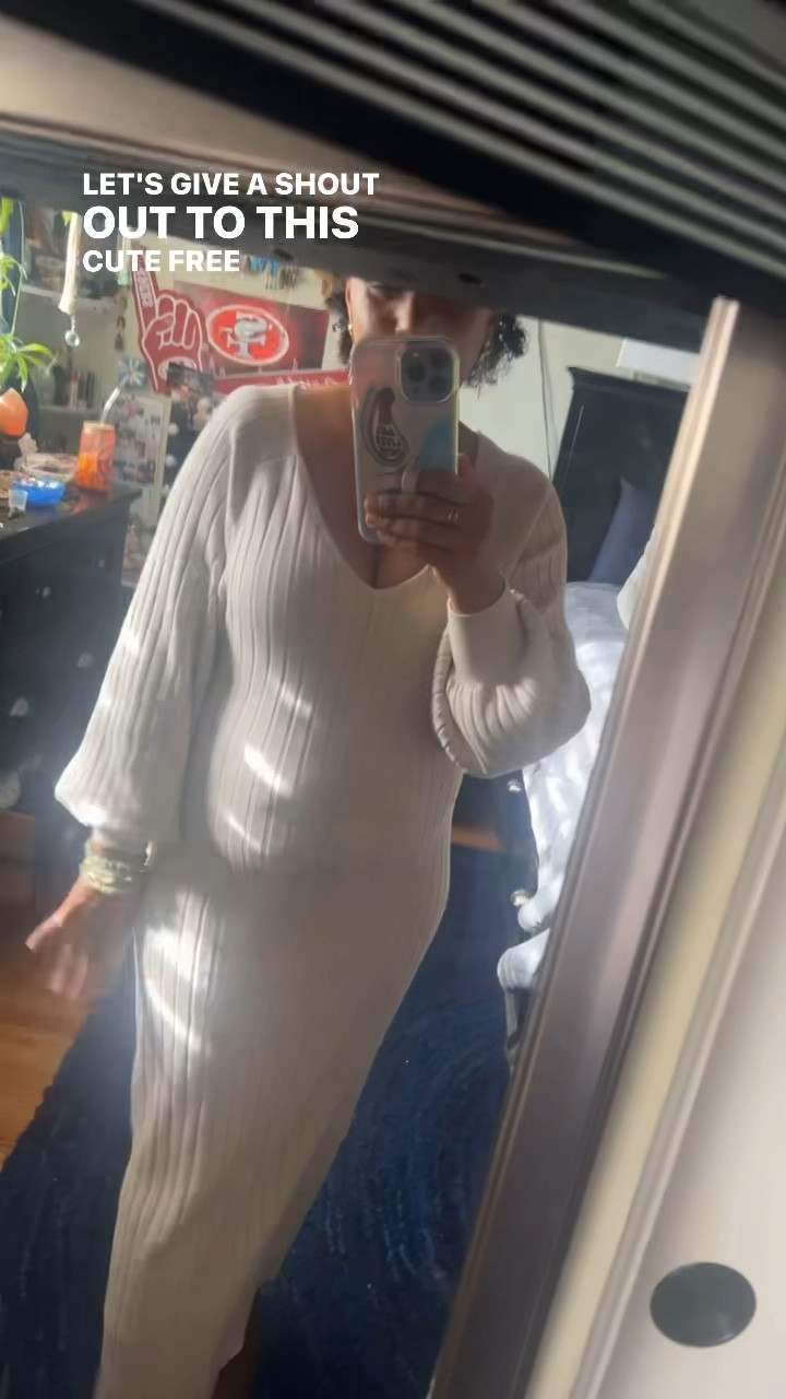 🌼 Effortlessly transition from beach days to cozy nights in this slim, column silhouette with banded balloon sleeves. 

✨ Embrace the cozy-chic vibes with this free-spirited midi dress – a must-have for your BoHo wardrobe.

I am 5’0”, I weigh 146lbs and I ordered a size small. 

#BohoStyle #CozyChic #BohoFashion #SweaterDress #FreePeopleStyle #MidiMagic #CozySeason #FashionForHer #EffortlessStyle #HippieLife #SeasonalStaple

#LTKover40 #LTKVideo #LTKstyletip