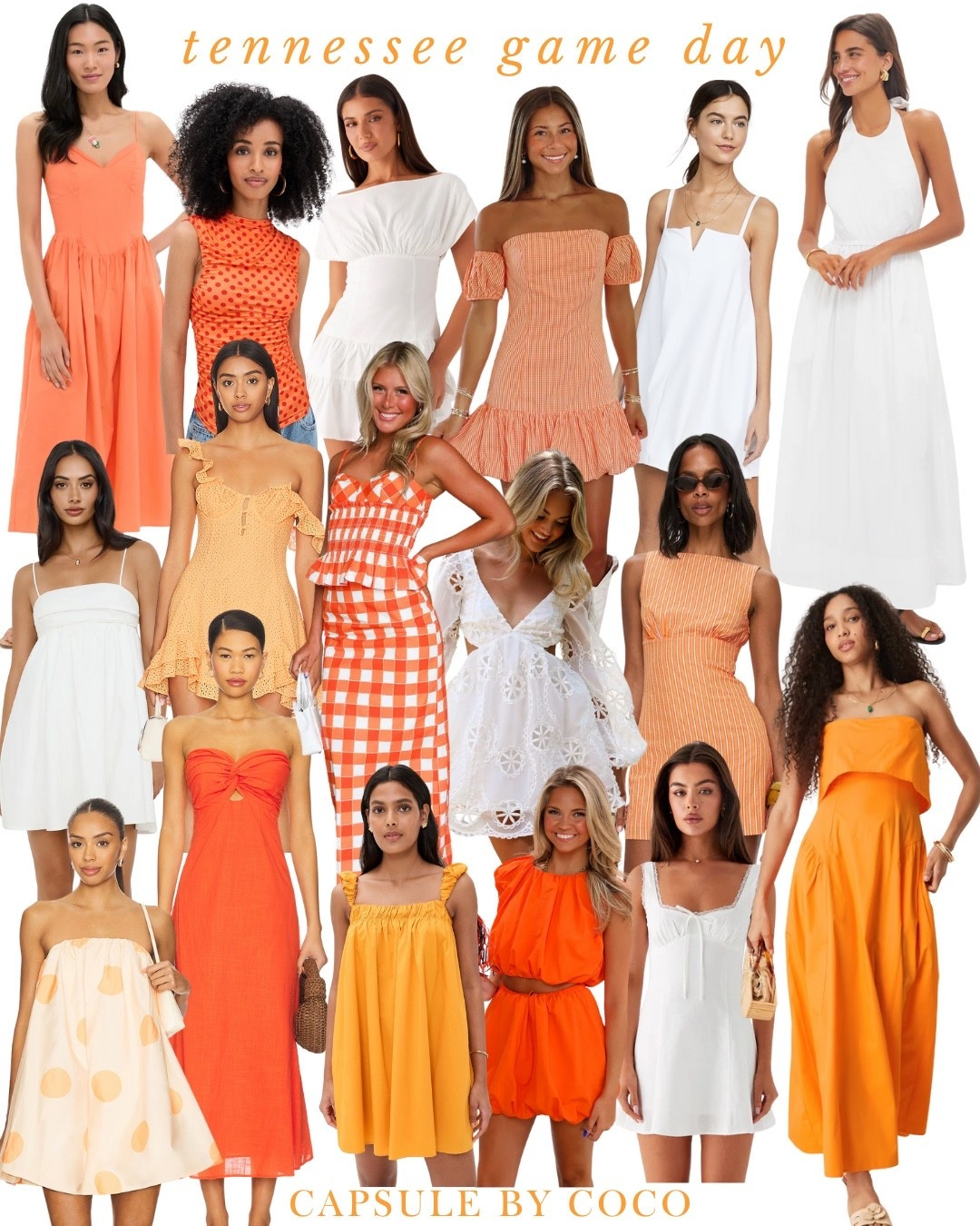 TENNESSEE GAME DAY 🏈 

Tennessee, University of Tennessee, Knoxville Tennessee, Tennessee Volunteers, Go Vols, Tennessee game day, Tennessee gameday, Tennessee game day outfit, Tennessee gameday outfit, tailgating, college, fraternity, sorority, sorority outfit, sorority recruitment, sorority rush, SEC, football, tailgate, tailgating, Tennessee outfit, Delta Gamma, DG, DeeGee, Kappa Kappa Gamma, KKG, Kappa Delta, KD, Tri Delta, DDD, Phi Mu, Chi Omega, Chi O, Alpha Chi Omega, Pi Beta Phi, Pi Phi, Alpha Delta Pi, ADPi, Alpha Phi, Sigma Kappa, Kappa Alpha Theta, Zeta Tau Alpha, Gamma Phi Beta, mini dress, mini dresses, orange dress, orange mini dress, white dress, white mini dress, mini dress, Capsule By CoCo

#LTKU #LTKStyleTip #LTKSeasonal