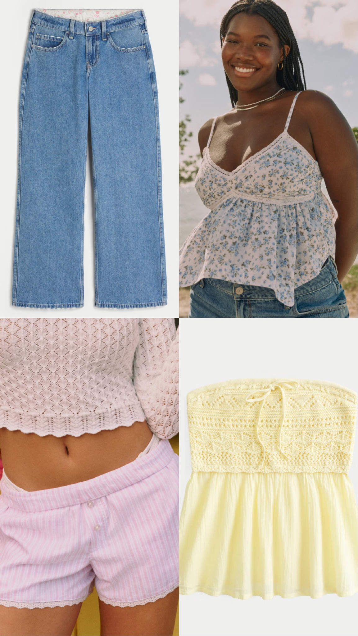 What’s in my Hollister cart right now <3

Hollister, Spring break, Low rise baggy Jeans, Crochet Style strapless yellow top, women’s cotton boxer shorts, lace top, blue florall

#LTKU #LTKSeasonal #LTKStyleTip