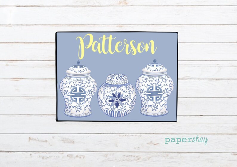 Personalized Welcome Mat, Custom Floor Mat, Ginger Jars or Outdoor Mat | Etsy (US)