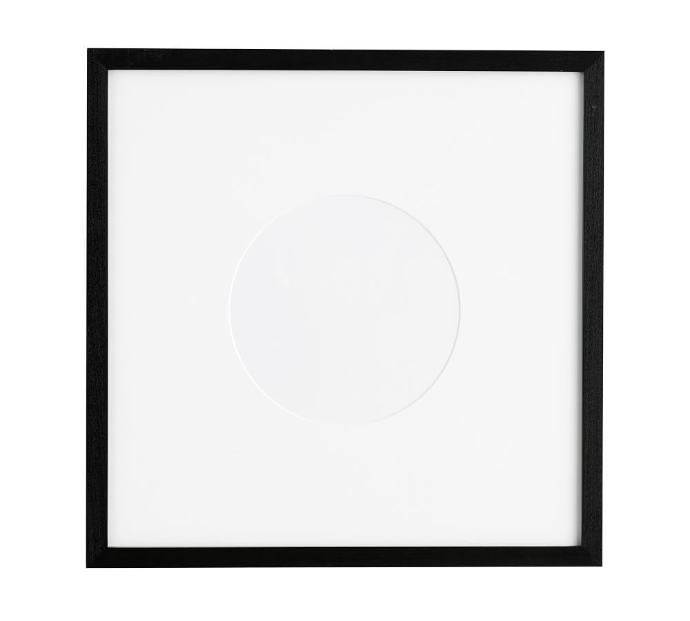 Wood Gallery Frame With Circular Mat, Small 8&amp;rdquo; Opening, 18&amp;rdquo;x18&amp;rdquo;, Bl... | Pottery Barn (US)