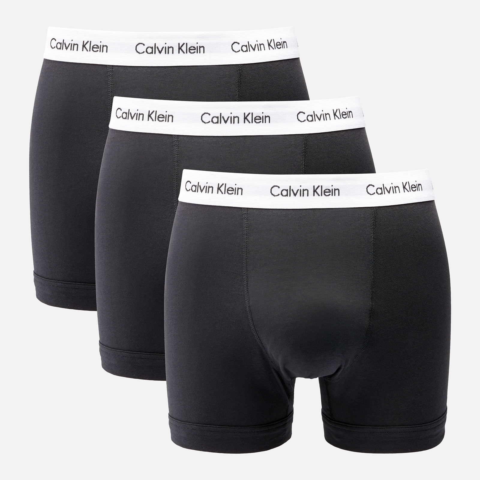 Calvin Klein Men's Three-Pack Cotton-Jersey Trunks - Black - S | Coggles | Coggles (Global)