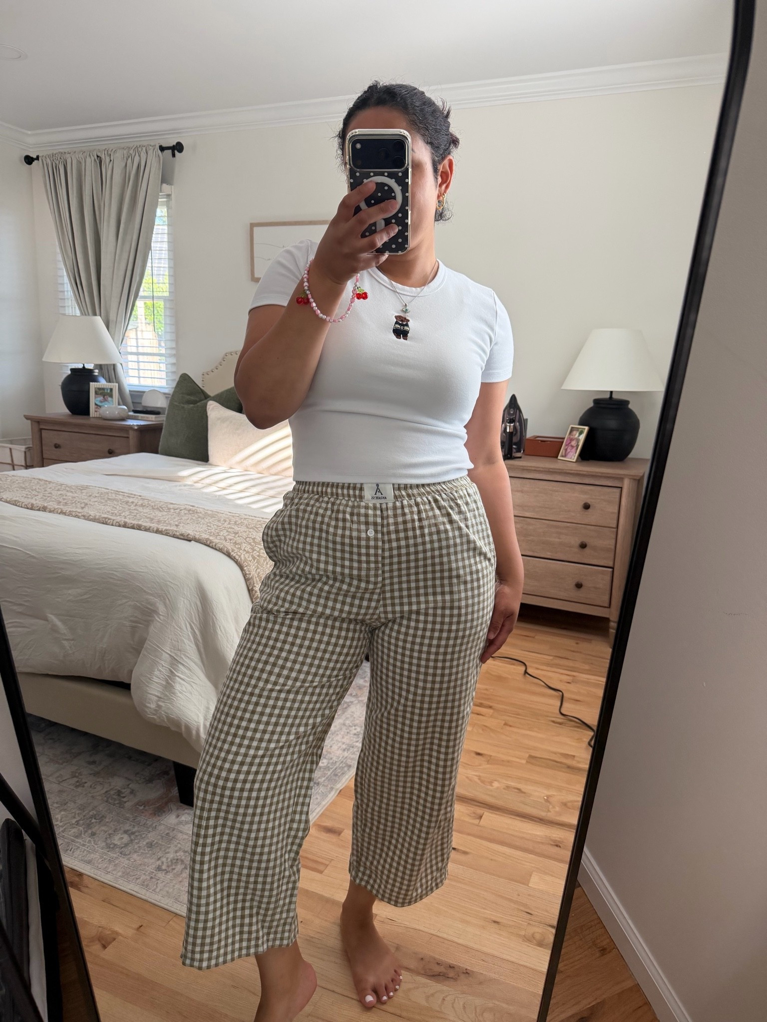 Casual everyday outfit wearing the gingham pants in small and aritzia top in small

#LTKgrwm #LTKmomlife #LTKootd