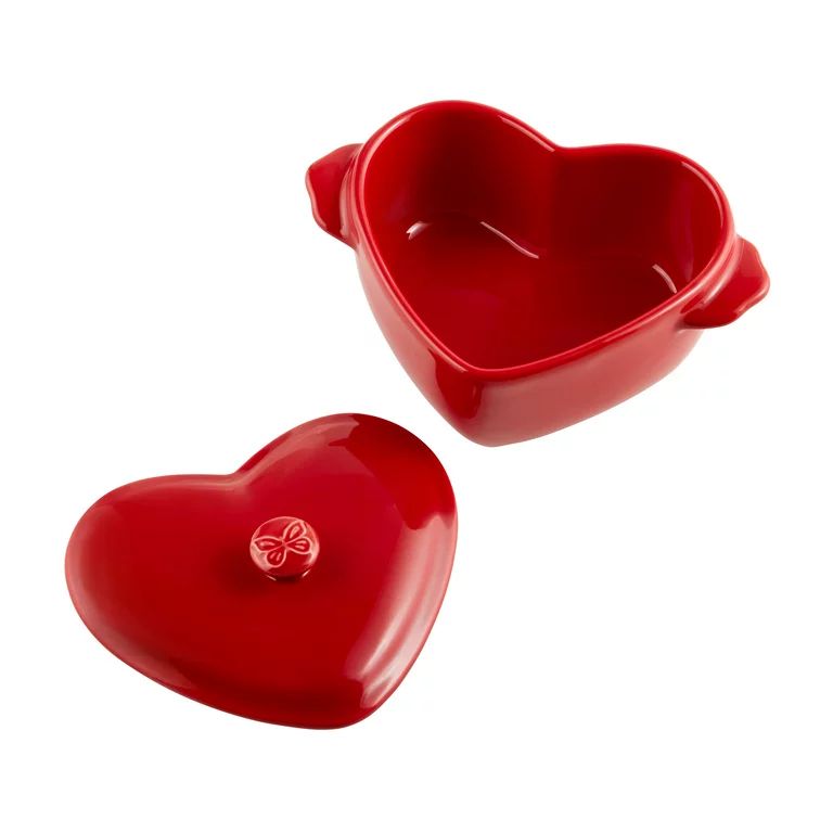 3 Multi Colored Mini Hearts Ceramic Baking Dish with Lid, The Pioneer Woman 6.45" | Walmart (US)