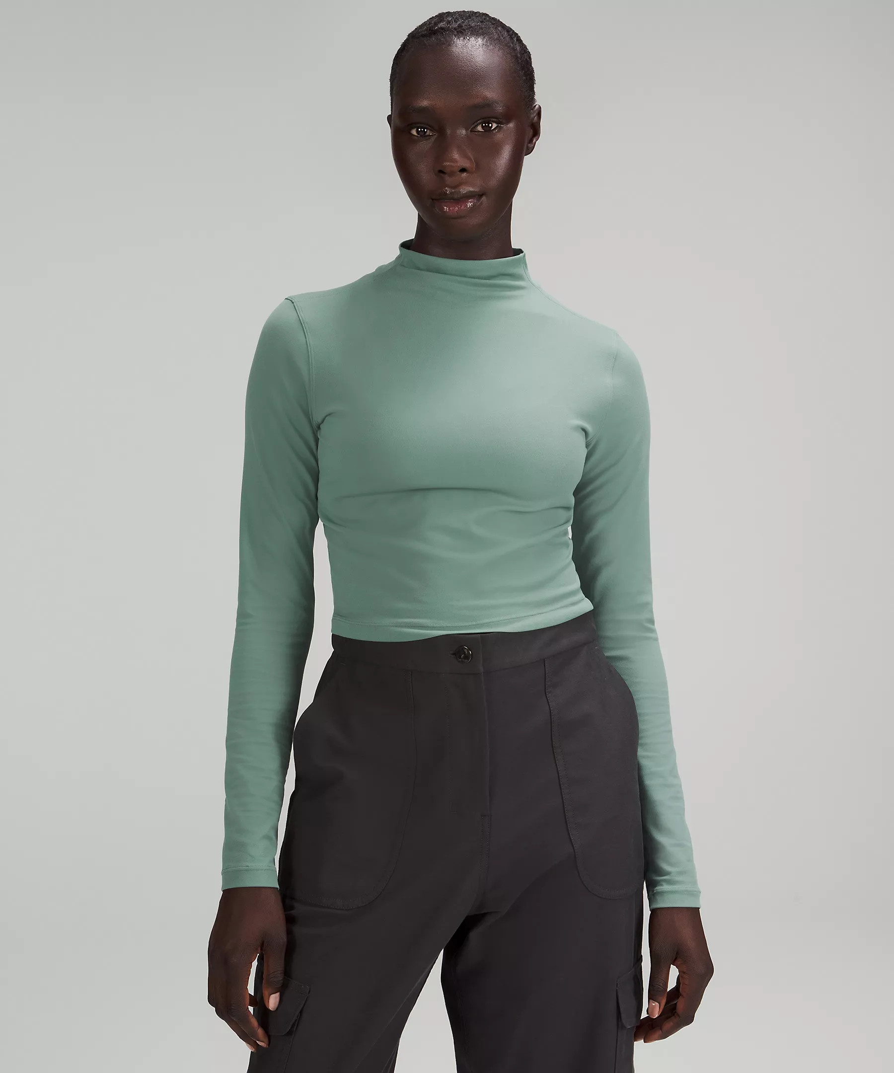 All Aligned Mock Neck Long Sleeve Shirt Online Only | Women's Long Sleeve Shirts | lululemon | Lululemon (US)