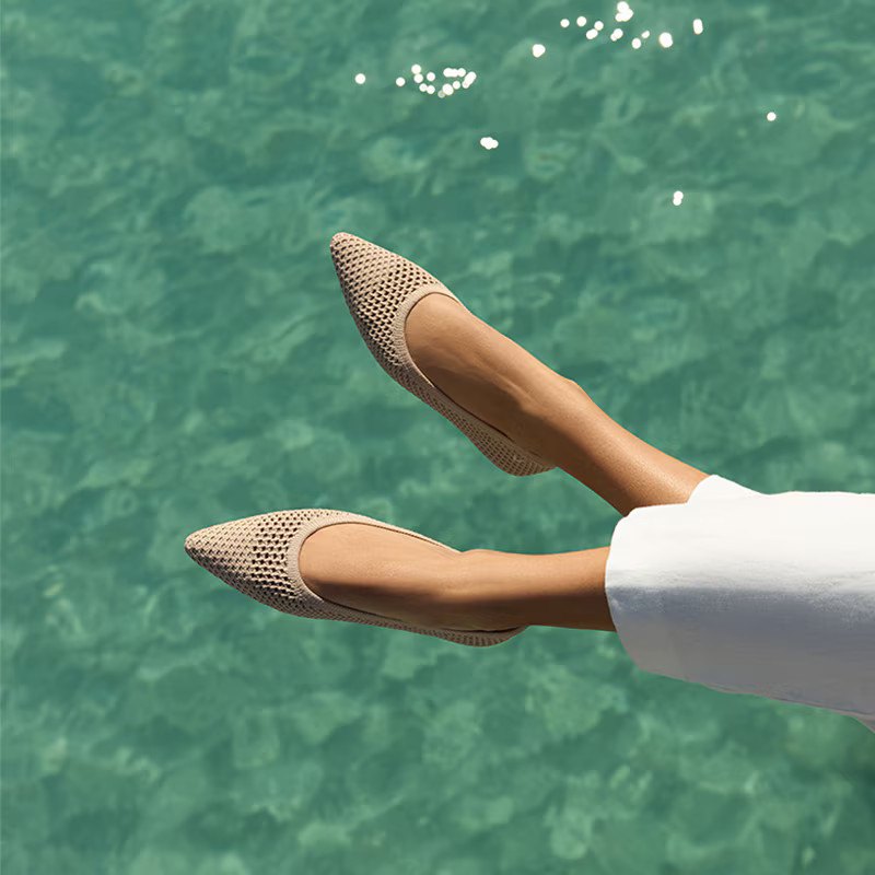 Pointed-Toe Breathable Mesh Ballet Flats (Aria 5°) | VIVAIA