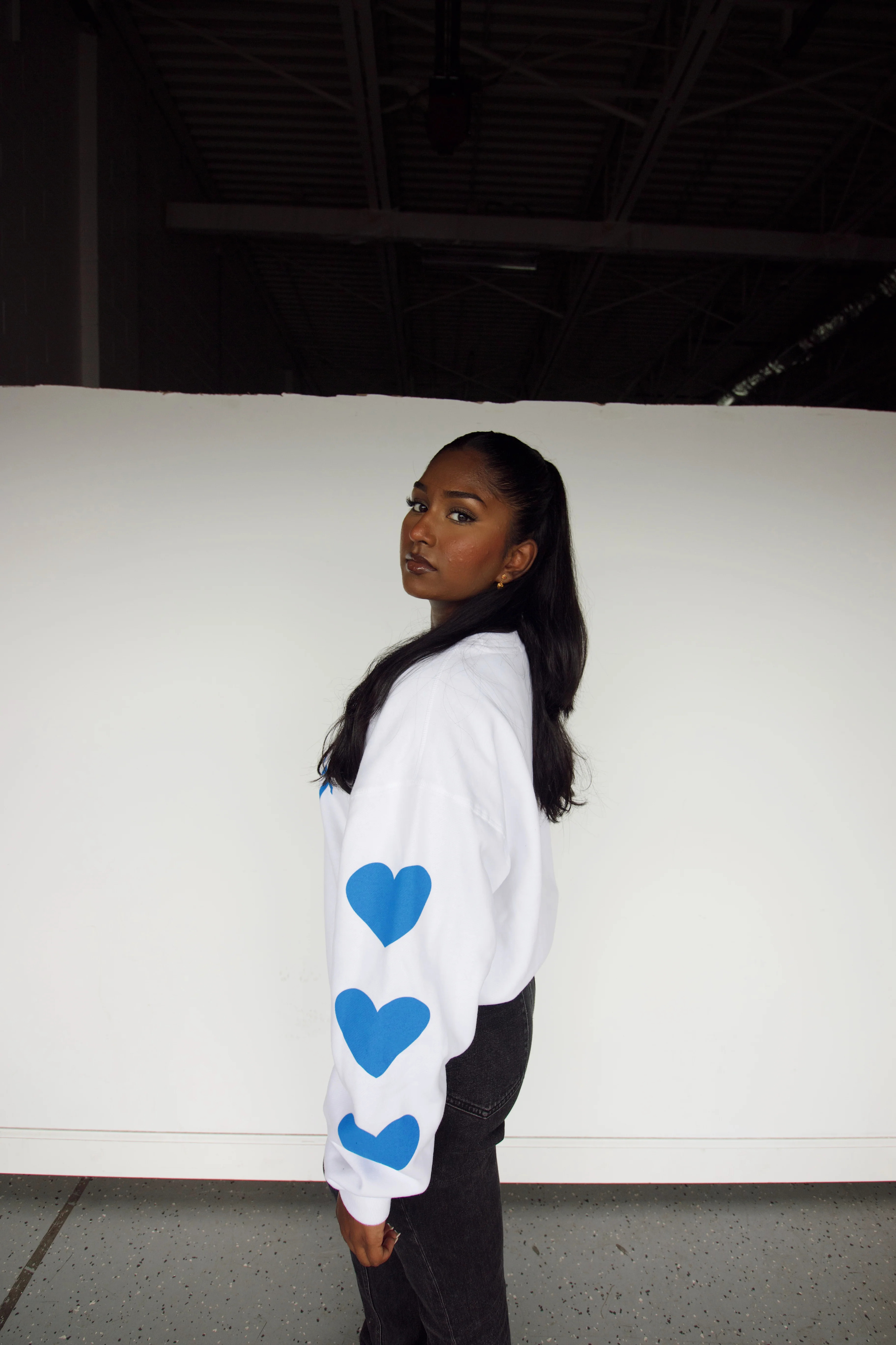 Detroit Heart Sleeve Signature Oversized Crew | Kiloh + Co.