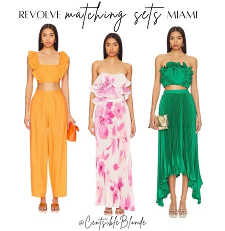 Matching sets
Miami looks
Miami outfits
Revolve sets
Revolve outfits 
Skirt
Ruffle top
Two piece set 
Vacation looks
Vacation outfits 
Resort wear 
Summer 
Spring
Bright color

#LTKSeasonal #LTKparties #LTKtravel