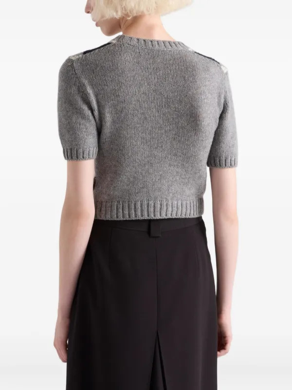 diamond-pattern short-sleeved sweater | Farfetch Global