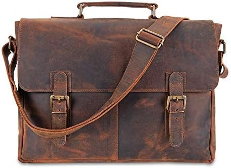 Leather Messenger Bag for Men - by MOONSTER® Rustic Messenger Bag for Women – Handmade Full Gr... | Amazon (US)