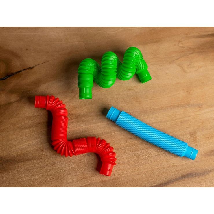 BOB Gift Plastic Sensory Pop Tube Fidget Toys | Set of 3 | Blue, Red, Green | Target